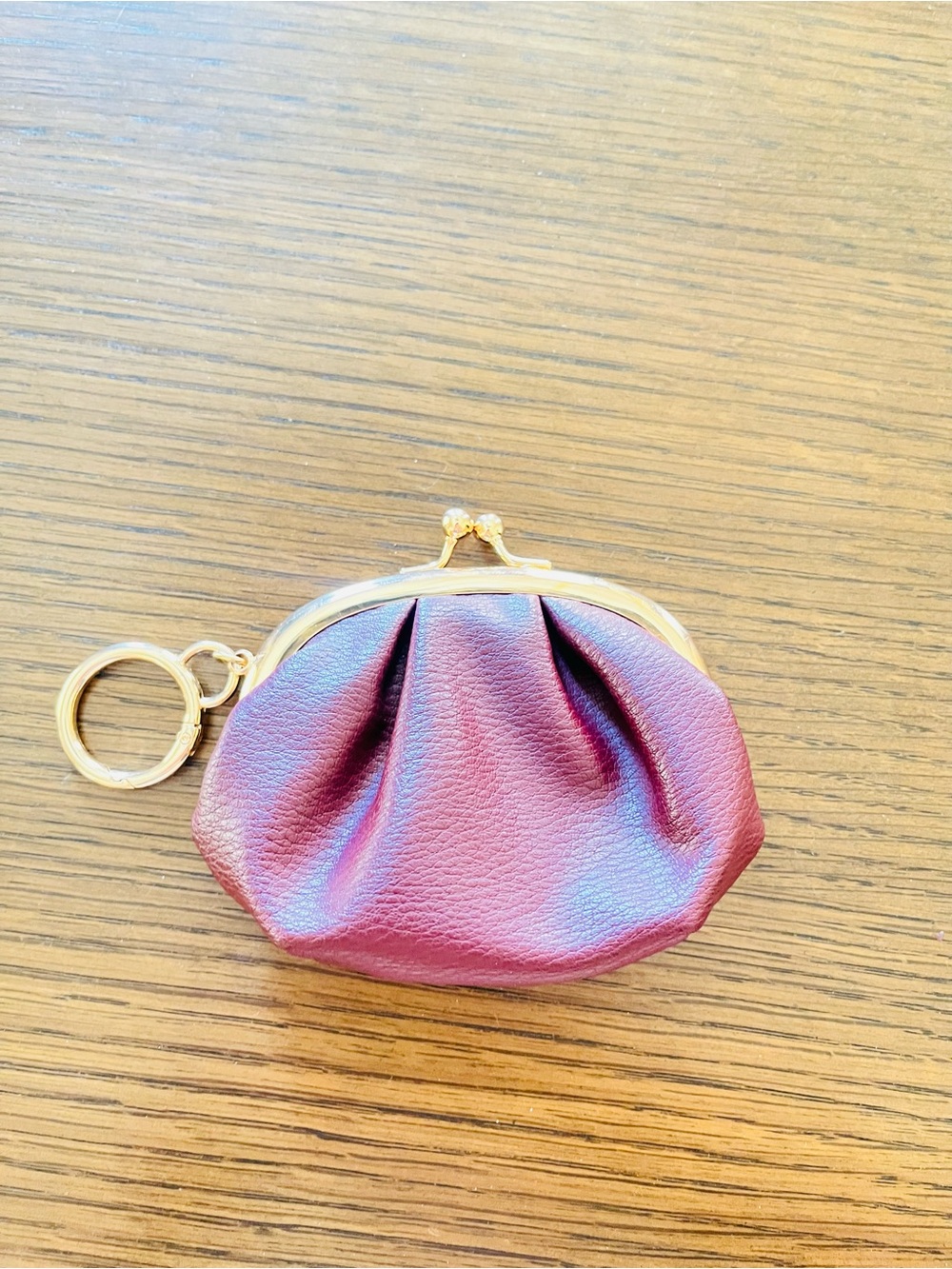 A New Day Burgundy Faux Leather Kisslock Pouch